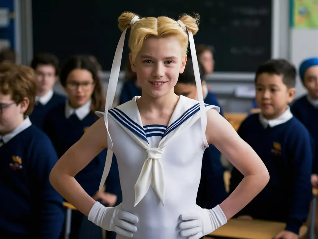 Cheerful-14YearOld-Boy-in-Sailor-Leotard-in-School-Classroom