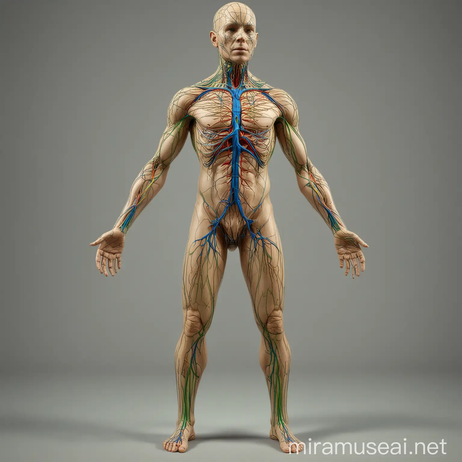 Detailed 3D Illustration of the Human Lymphatic System