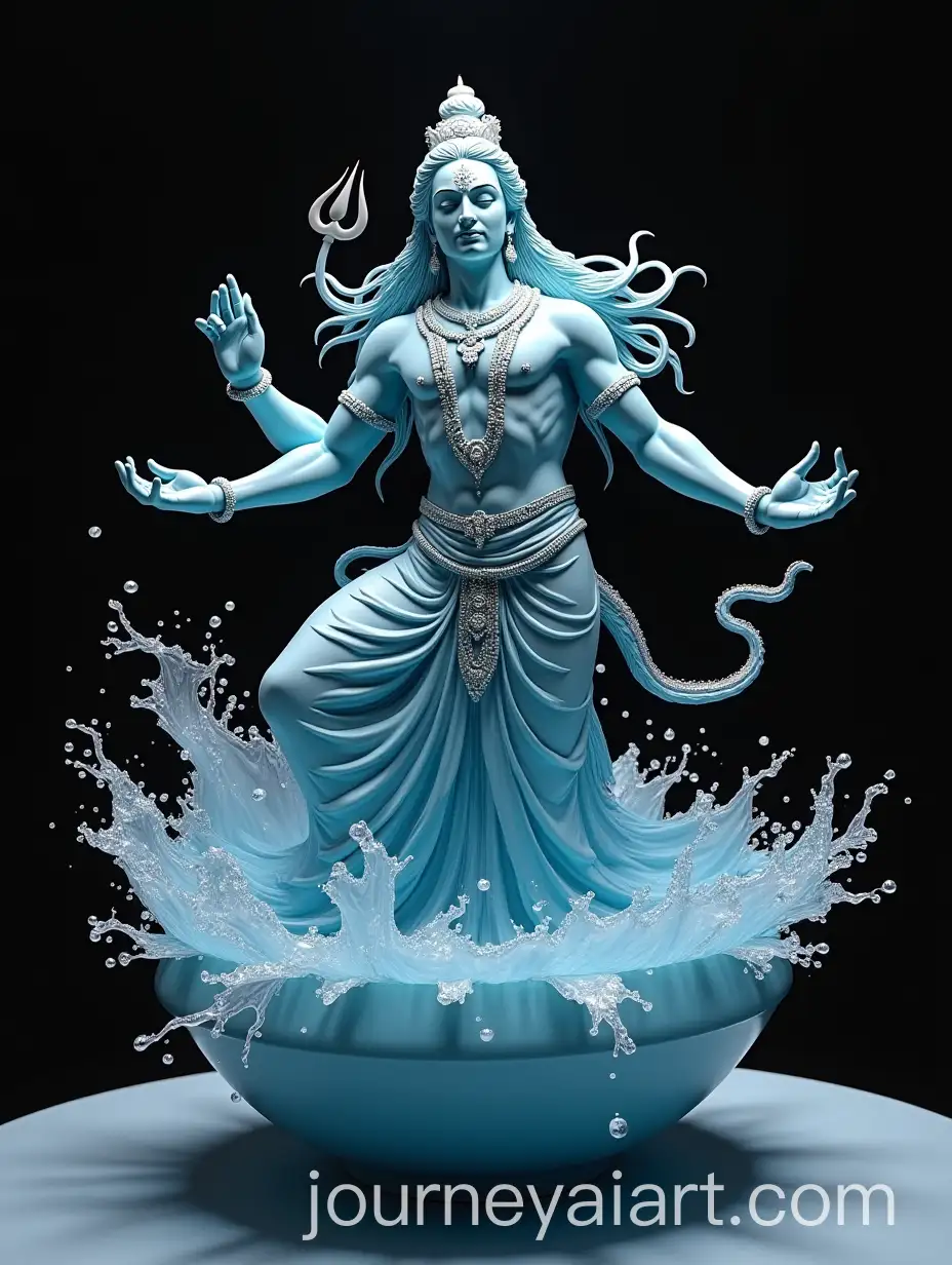 3D-Lord-Shiva-Dancing-Pose-with-WaterInspired-Dress-and-Black-Background