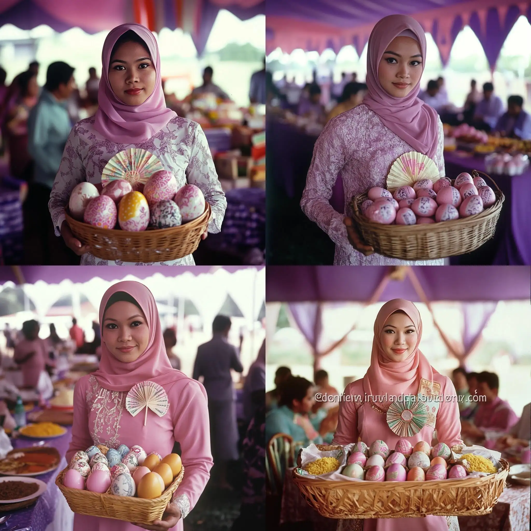 Malay-Woman-Delivering-Traditional-Gifts-at-Wedding-Feast
