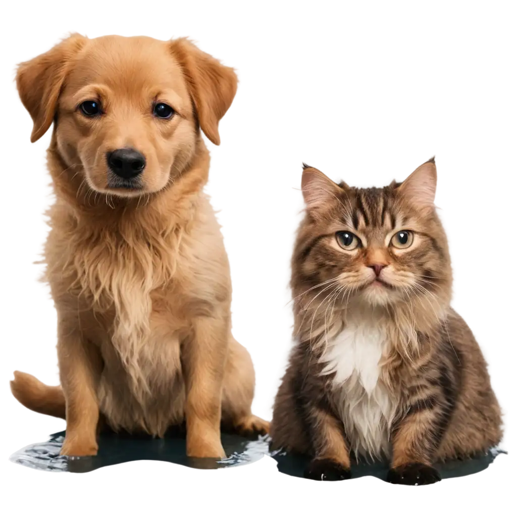 Dog and cat both in together in water rank