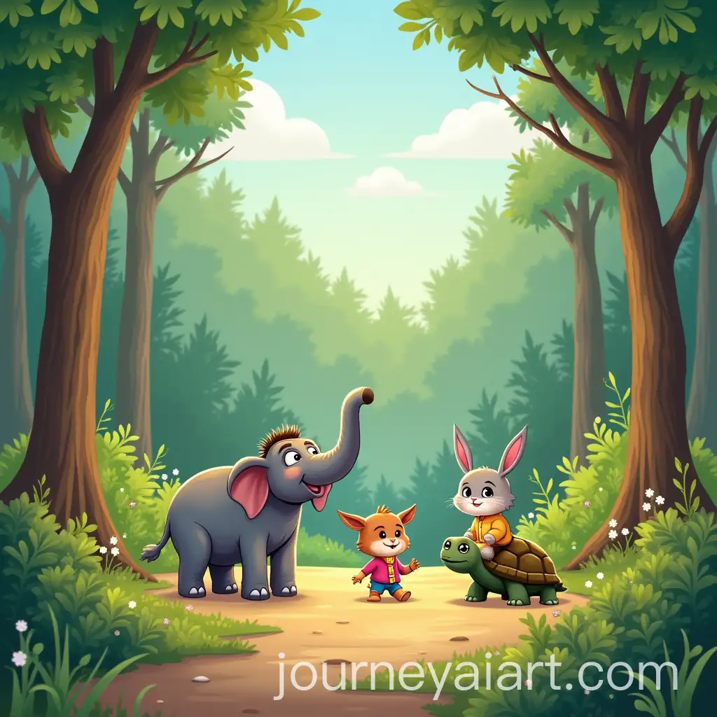 Forest-Adventure-with-Elephant-Bunny-and-Turtle