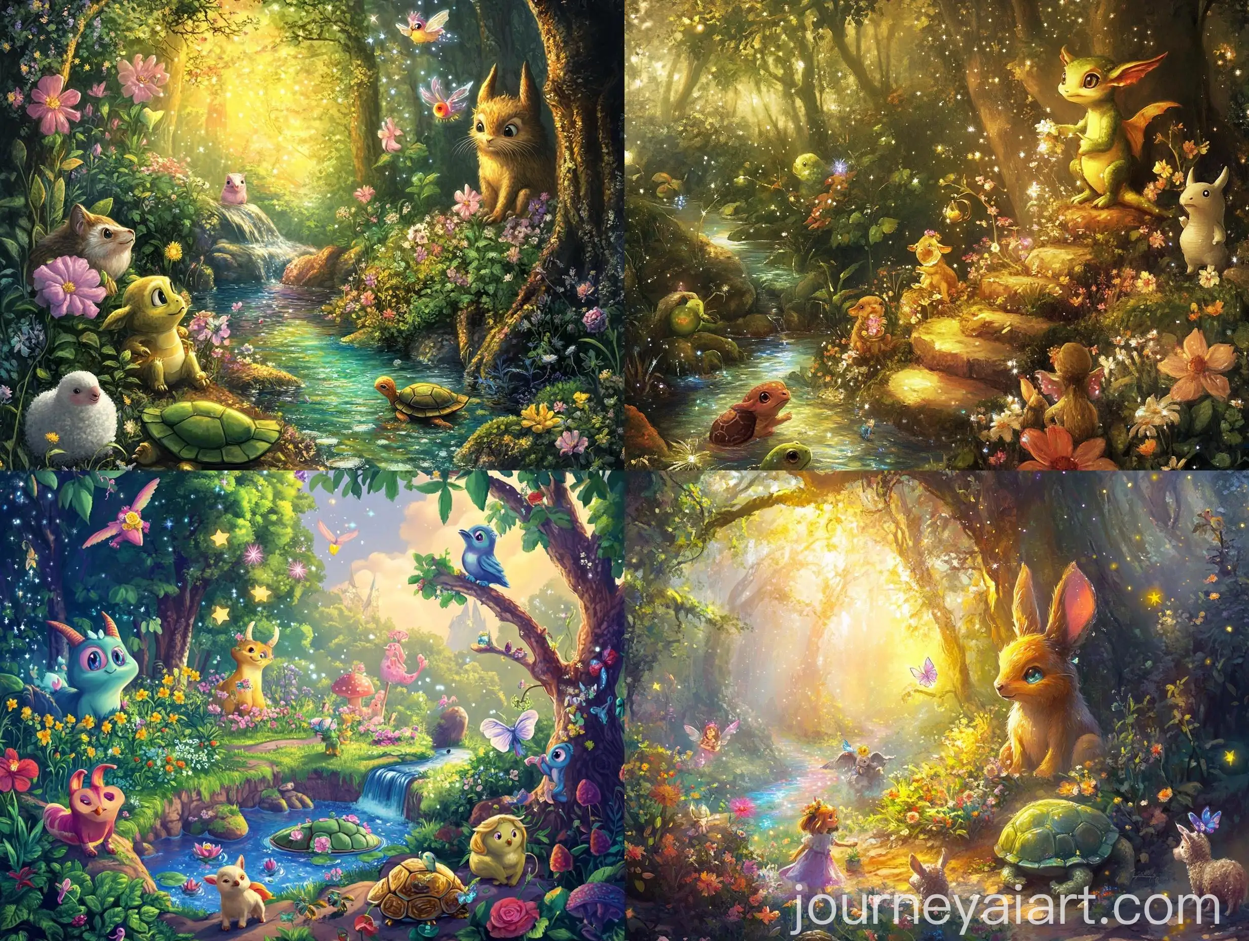 Enchanting-Forest-with-Friendly-Animals-and-Playful-Creatures