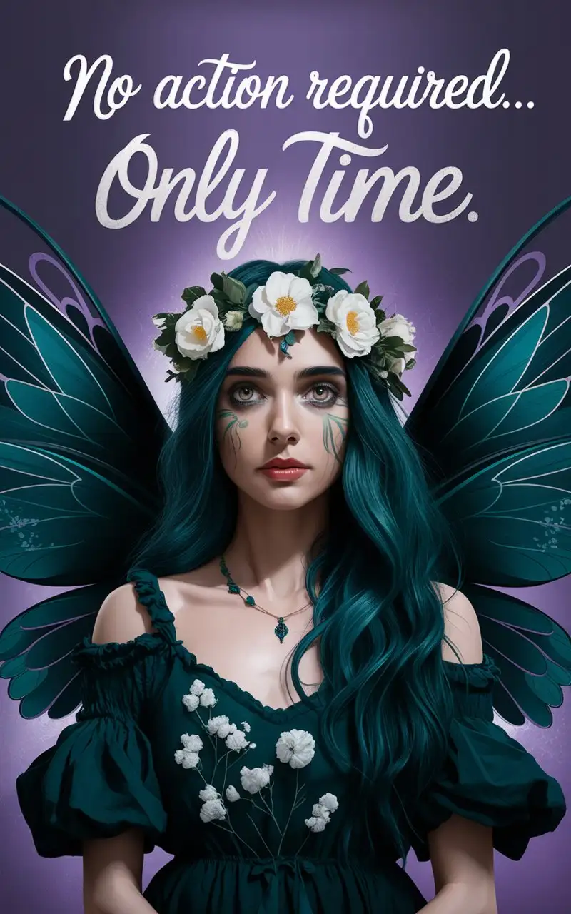 Realistic Dark Fairy Oracle Card with Hippy Typography