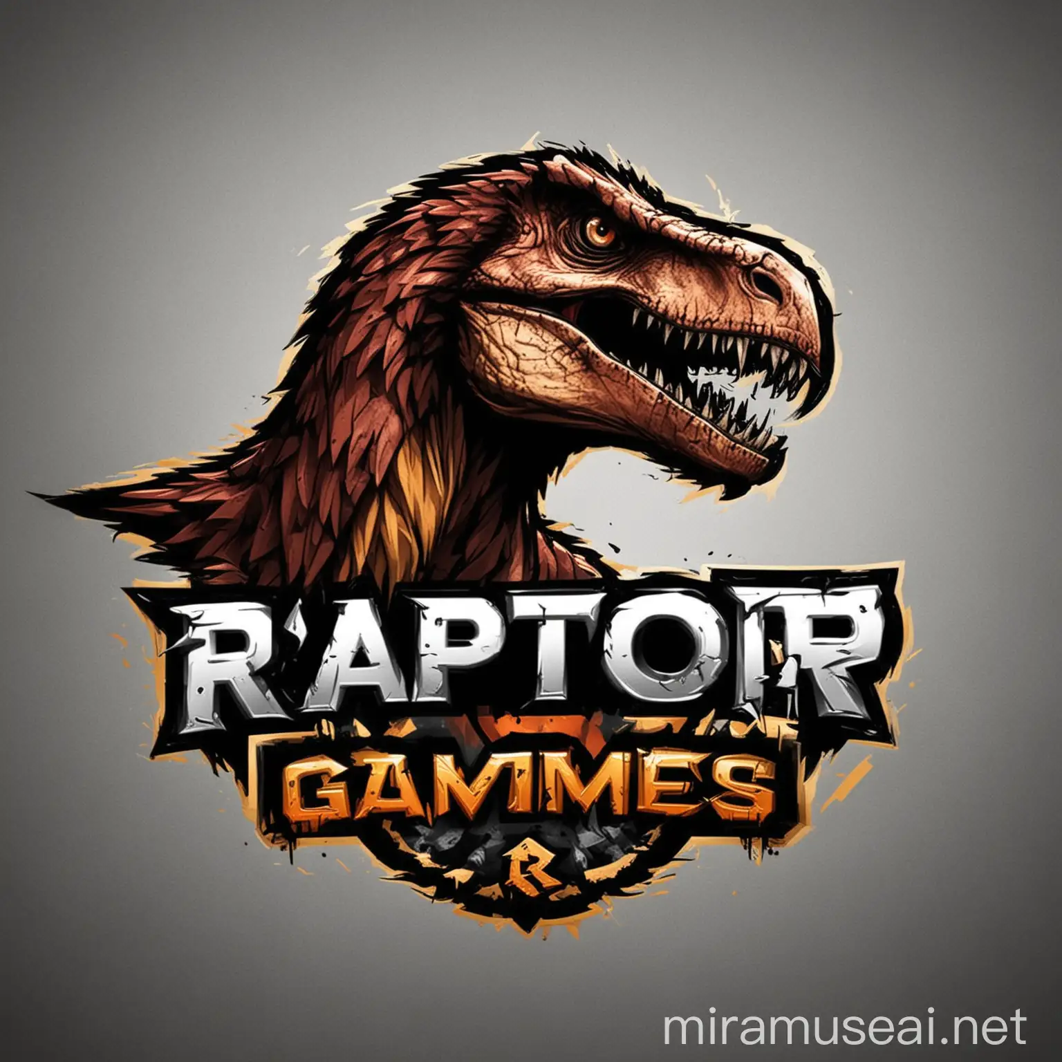 Dynamic Raptor Games Logo Design with Gaming Platform Theme