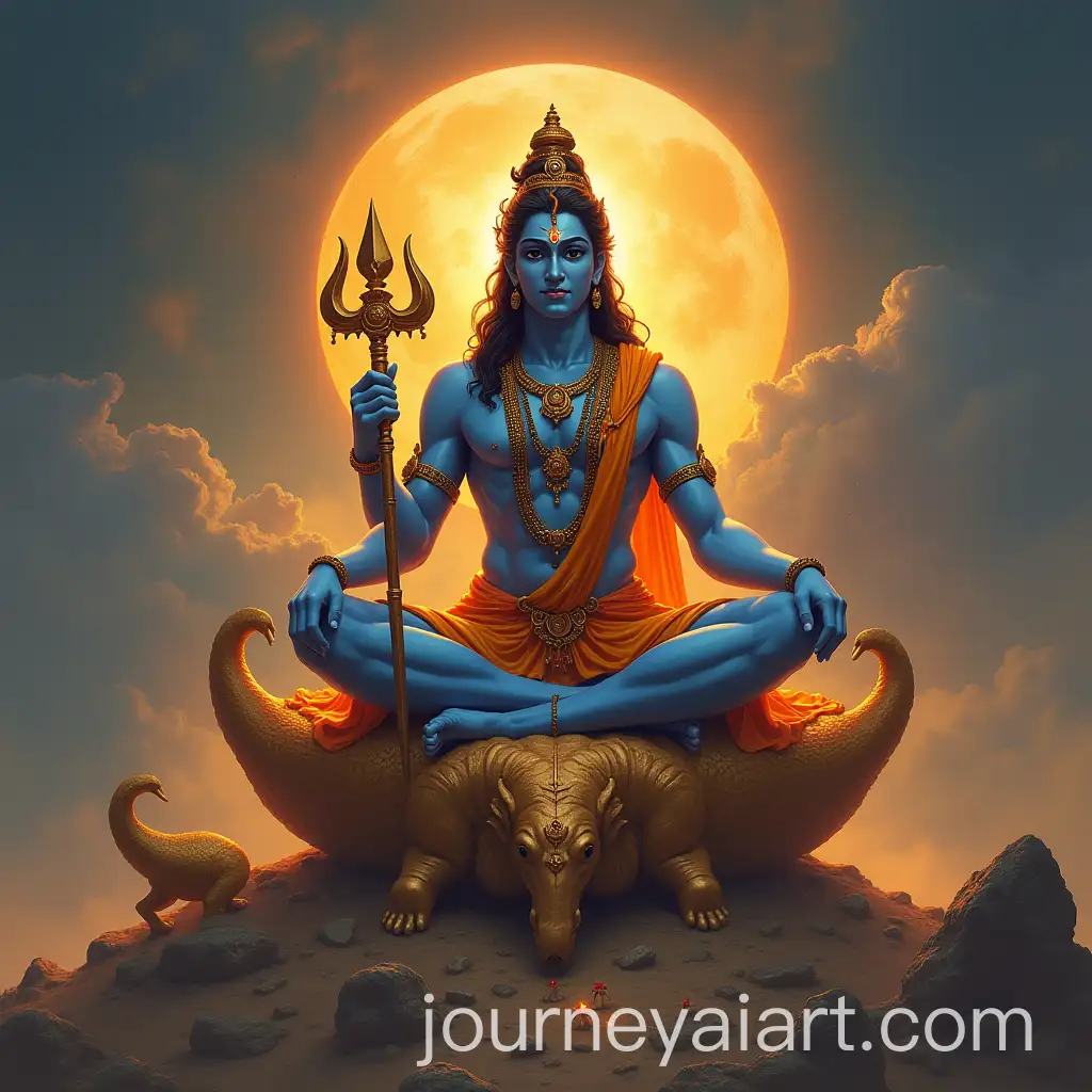Vishnu-Bhagwan-Sitting-on-Sheshnag-Serpent-Throne