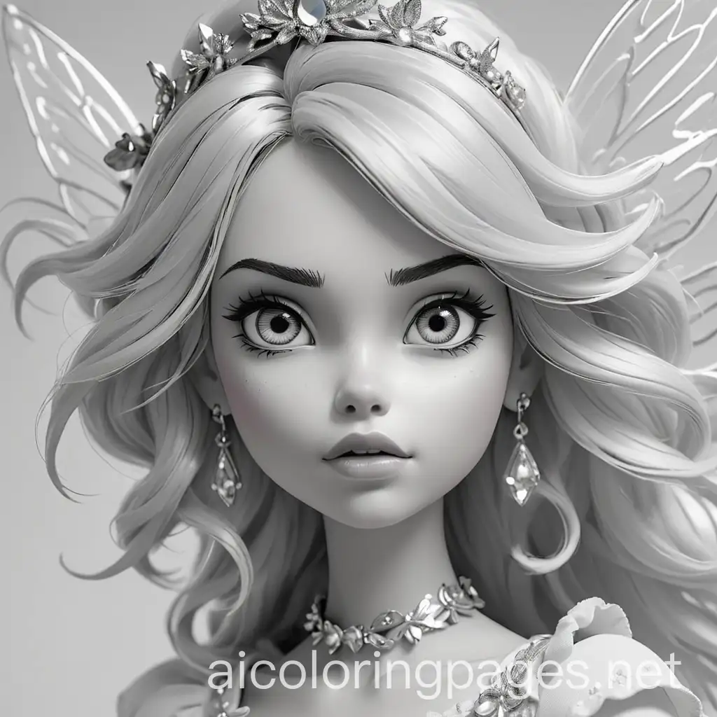 Little-Girl-Dressing-Up-a-Reluctant-Fairy-in-Barbie-Outfits-Coloring-Page