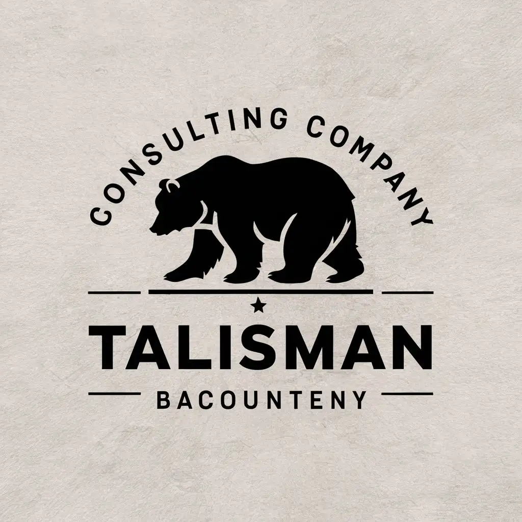 LOGO-Design-for-Consulting-Company-Talisman-Bear-Symbol-in-Vector-Art-for-Accounting-Industry