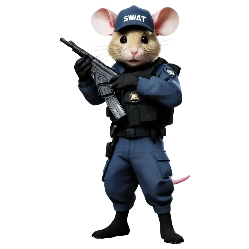 mouse wearing SWAT uniform