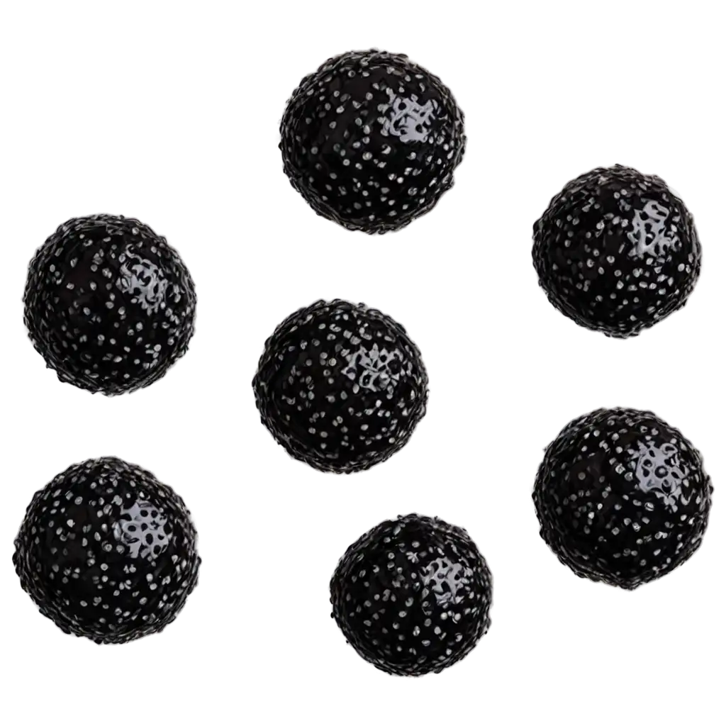 Flying-Black-Tapioca-Balls-with-Sparkles-PNG-HighQuality-Image-for-Creative-Projects