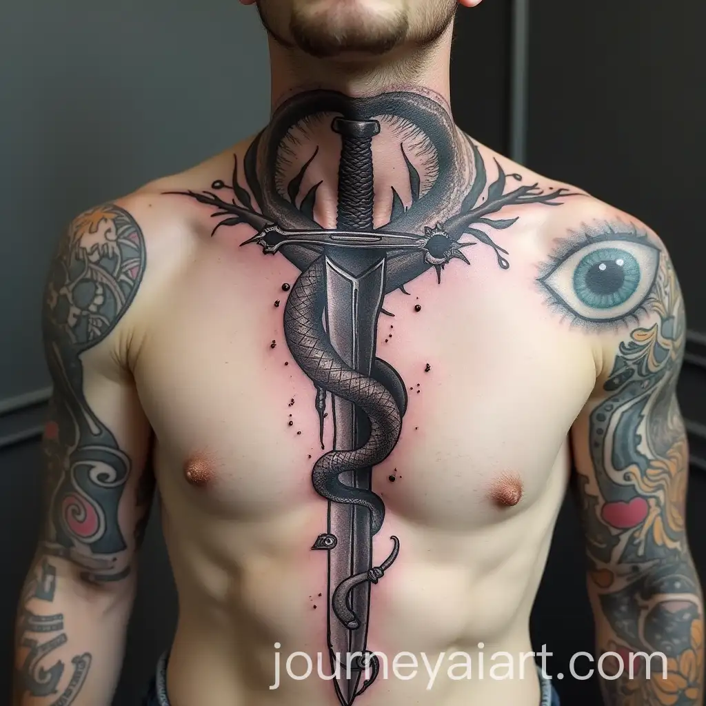 Multilayered-Tattoo-Design-Symbolic-Elements-Across-Neck-to-Foot
