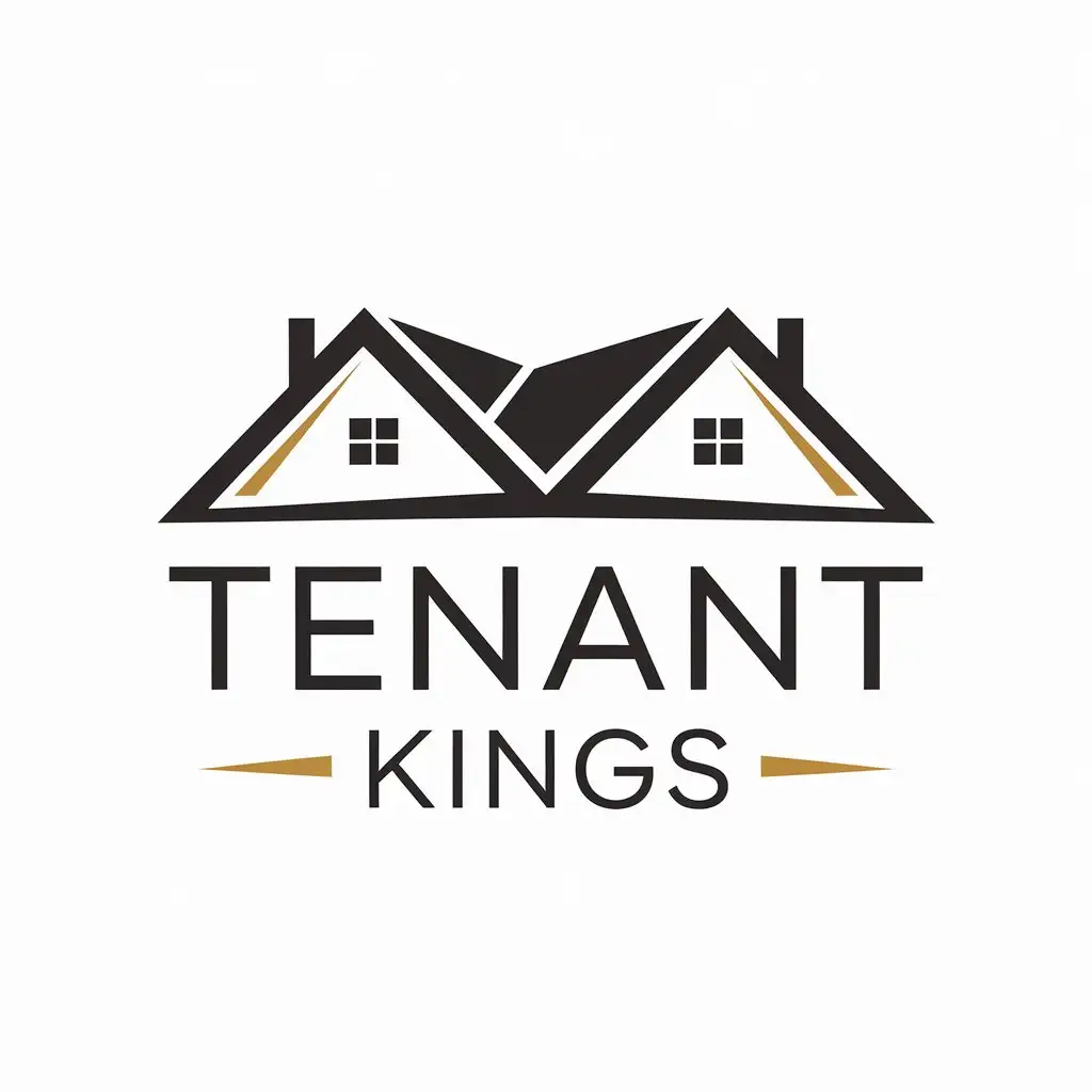 LOGO Design for Tenant Kings Minimalistic Home Symbol for Real Estate Industry with Clear Background