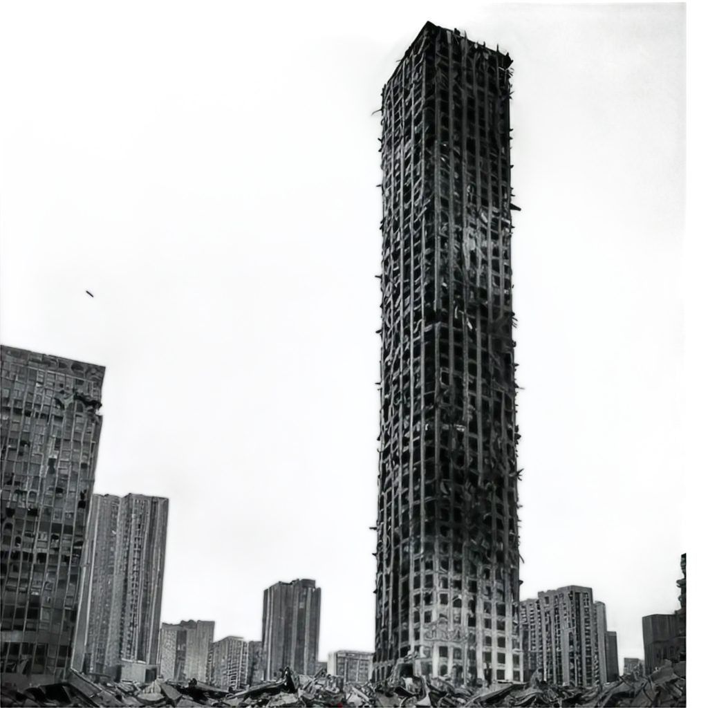 Destroyed-Skyscraper-PNG-HighQuality-Image-for-Visual-Storytelling