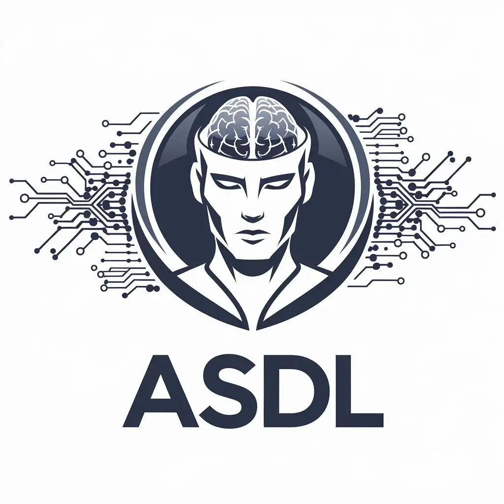 LOGO Design for ASDL Digital Avatar Shape with Virtual Life and Industrial Chain Theme for Technology Industry