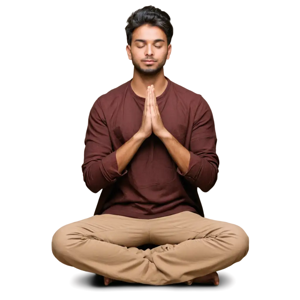 meditate indian young man in indoor