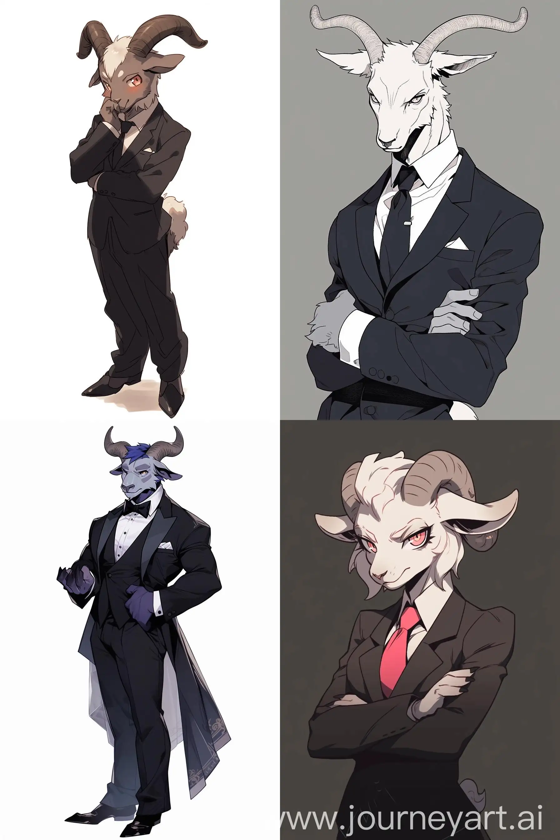 Handsome-Anthropomorphic-Nanny-Goat-in-Butler-Suit