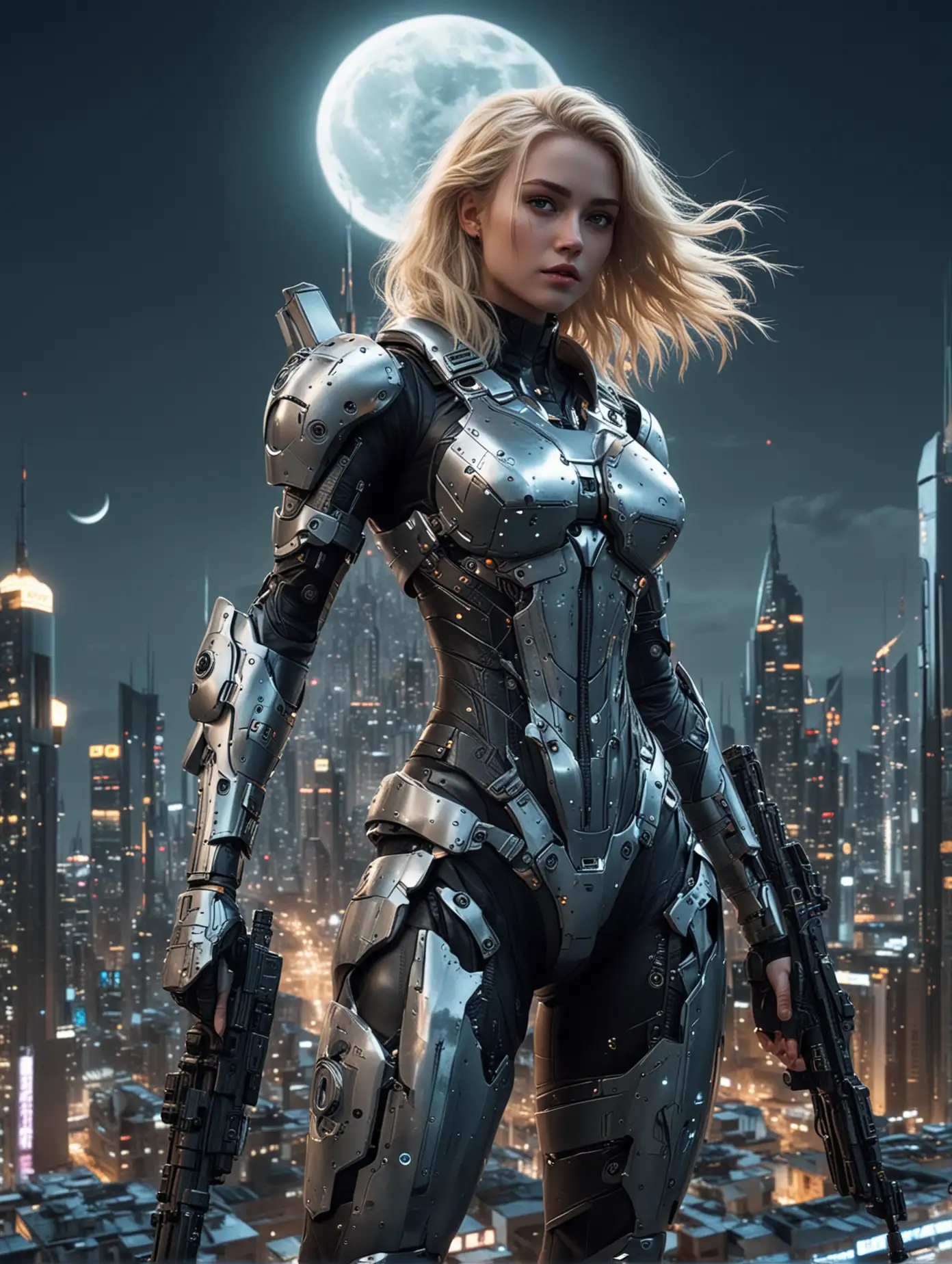 Futuristic-Cityscape-at-Night-with-Blonde-Woman-in-HighTech-Suit-on-Rooftop