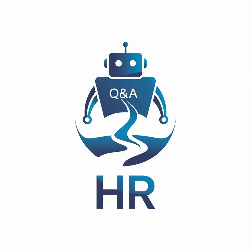 LOGO Design for HR QA Robot River Circle Theme for Technology Industry