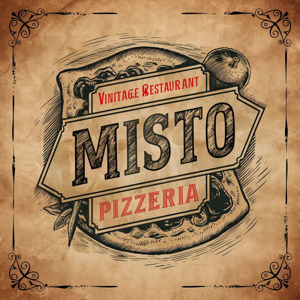 Vintage Sketched Menu Cover for Misto Pizzeria