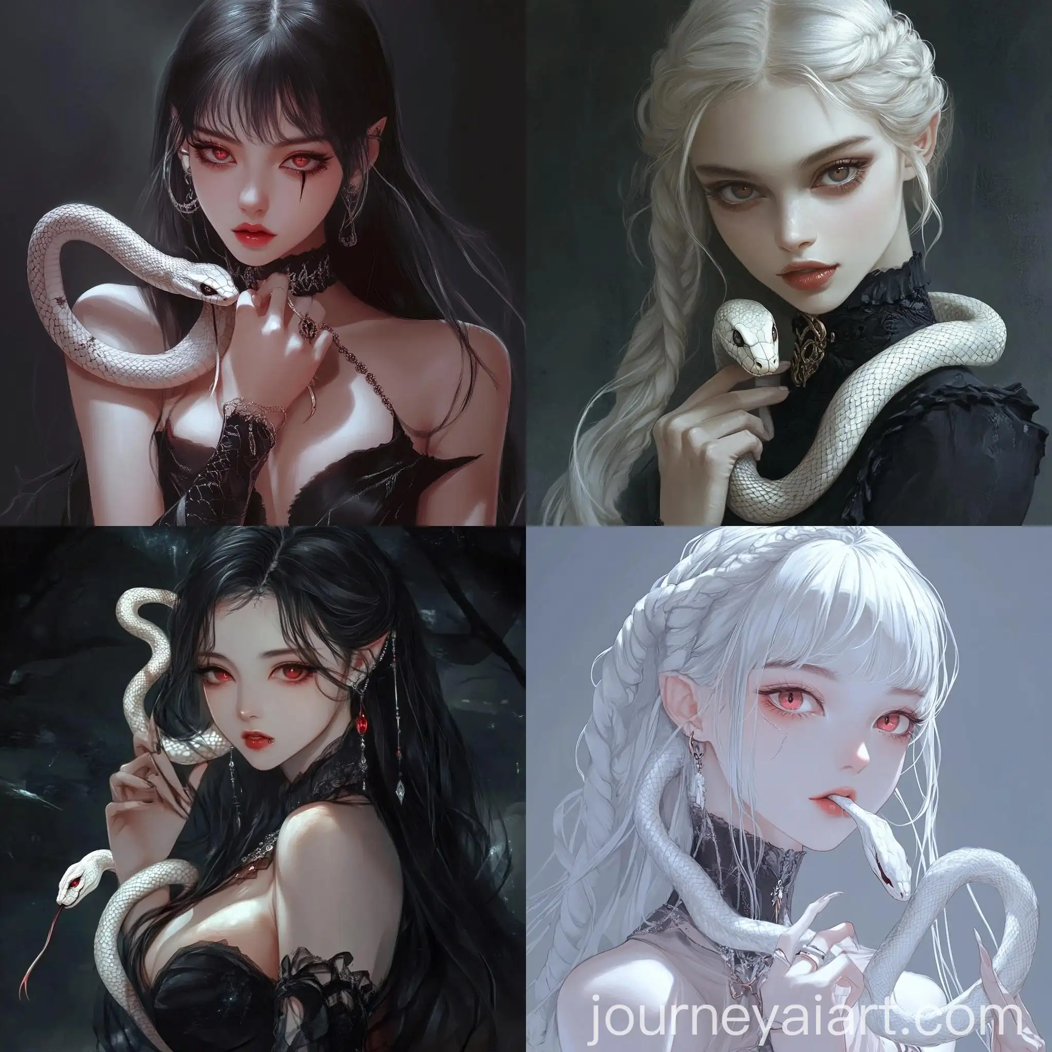 Vampire-Girl-Holding-White-Snake-Vtuber