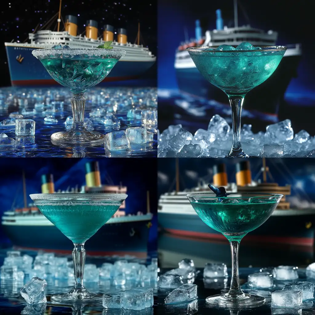 Titanic-Navigating-Through-Ice-Cubes-with-Cocktail-Glass-in-Foreground