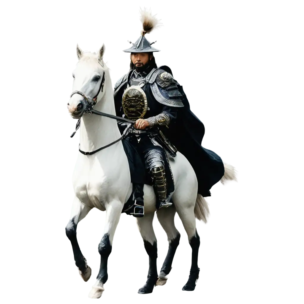 PNG-Image-of-Samurai-with-White-Horse-Artistic-Representation-for-Online-Platforms