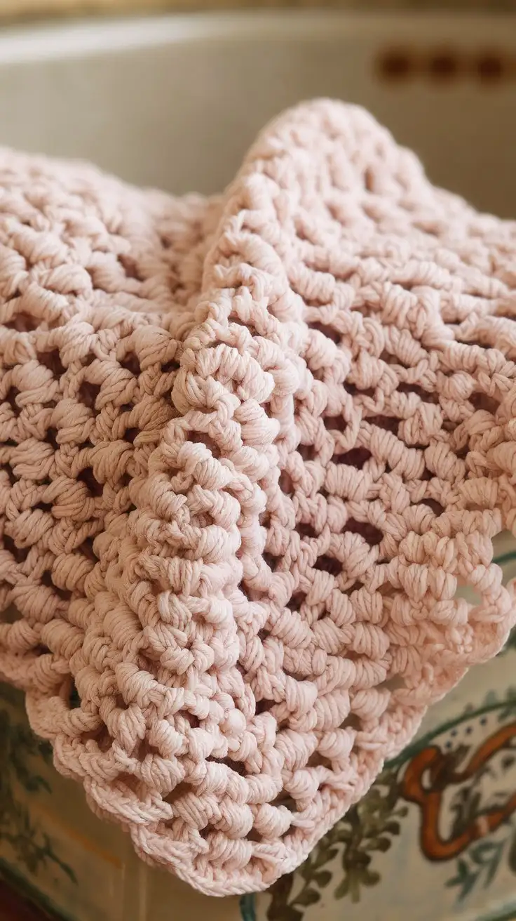 Closeup-of-HandCrocheted-Pastel-Dishcloth-with-Detailed-Stitching-and-Damp-Texture-in-Kitchen-Setting