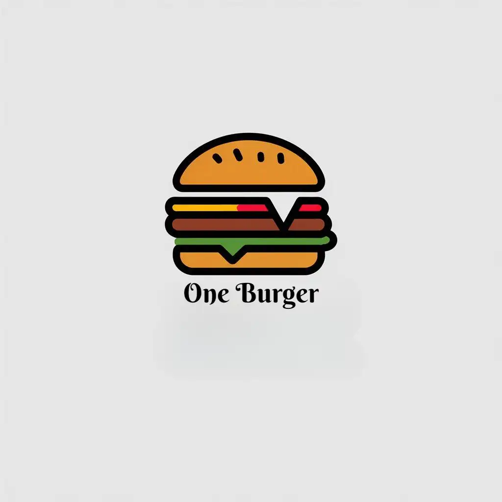 a vector logo design,with the text "One", main symbol:hamburger,Minimalistic,be used in Catering industry,clear background