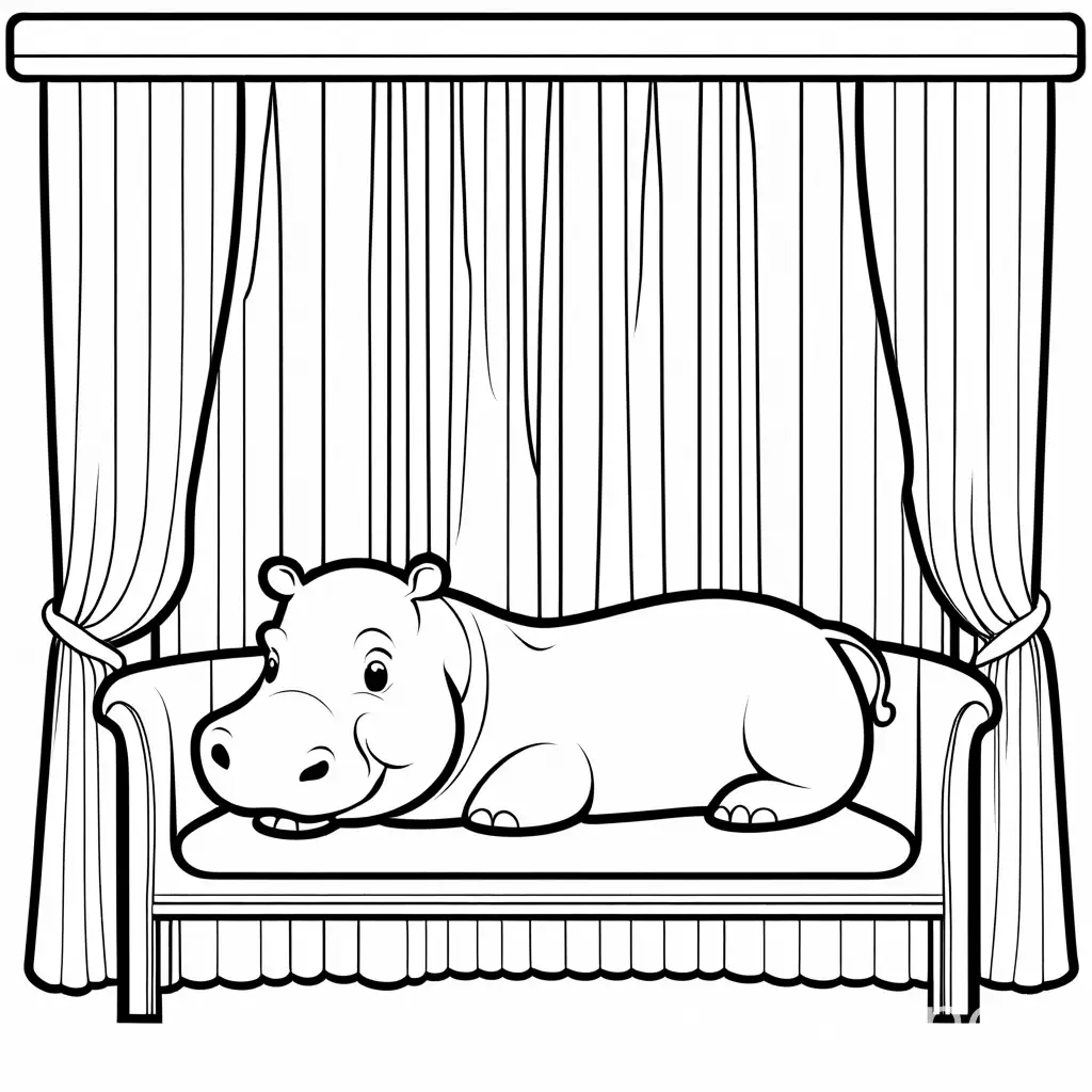 Whimsical-Living-Room-HideandSeek-with-Baby-Hippo-Coloring-Page