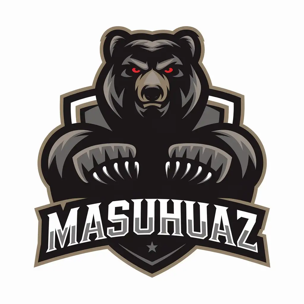 LOGO Design for MASUHUAZ Black Bear Symbol for Sports Fitness Industry