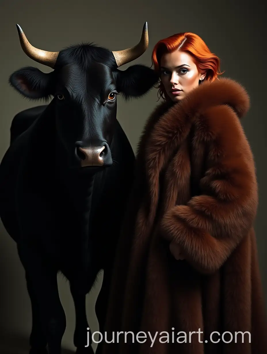 Elegant-Black-Cow-and-Confident-Black-Woman-in-AvantGarde-High-Fashion