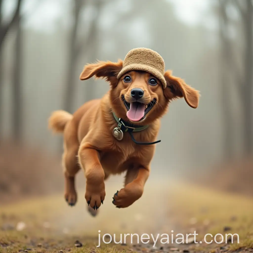 Playful-Dog-Wearing-Aviator-Hat-in-MidAir