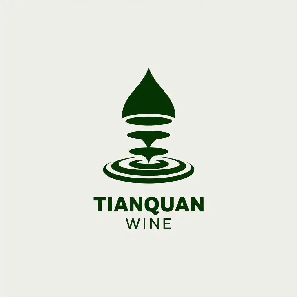 LOGO-Design-for-TIANQUAN-Wine-Minimalistic-Vector-Design-with-Spring-Water-Theme