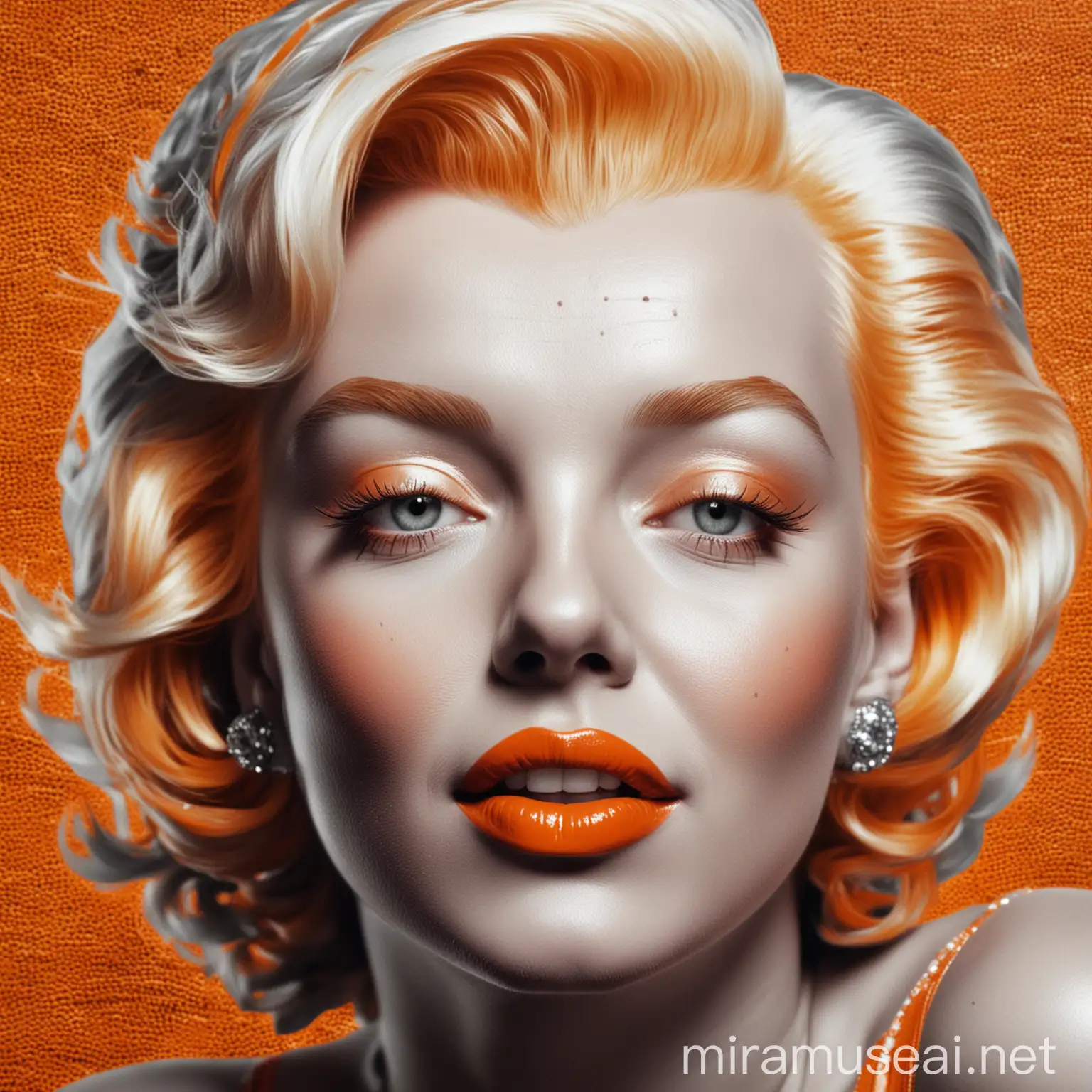 Marylin Monroe Pop Art Portrait in Vivid Silver Background