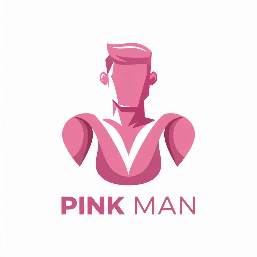 LOGO Design for Pink Man Clean Vector Logo with Clear Background for Home Family Industry