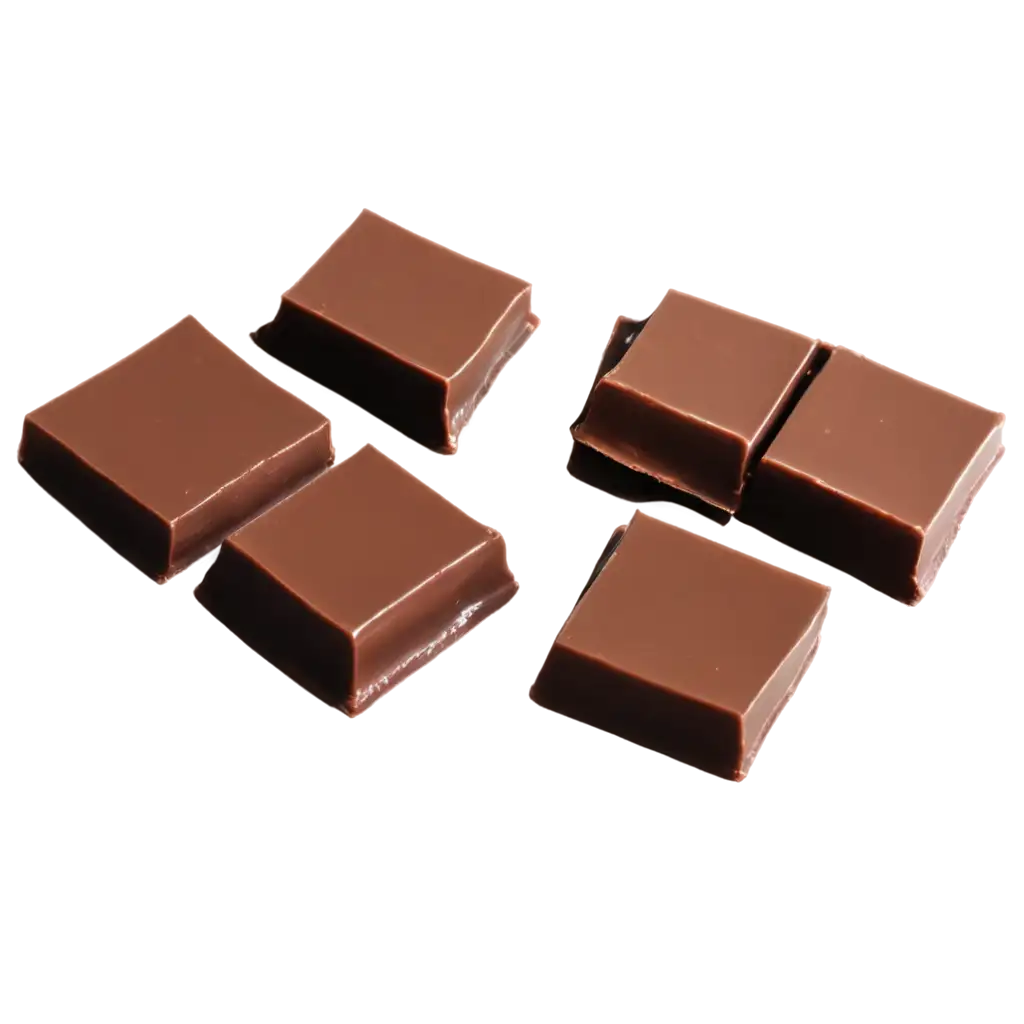 chocolate pieces placed on top of each one