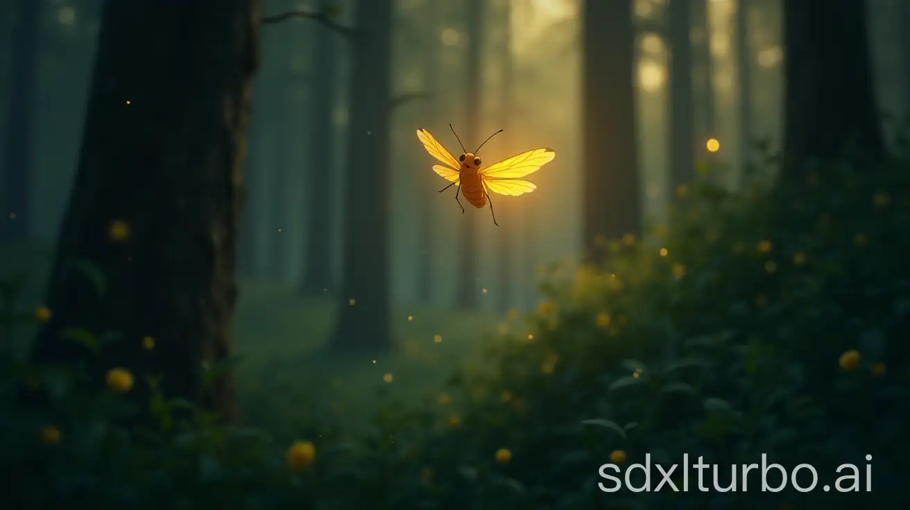 Firefly-Glowing-in-an-Enchanted-Forest-at-Twilight