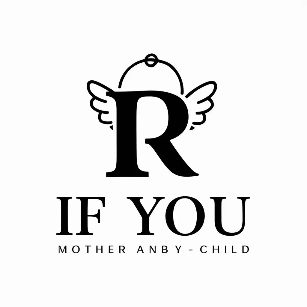 a vector logo design,with the text "if you", main symbol:Letter R baby angel,Moderate,be used in mother and child industry,clear background