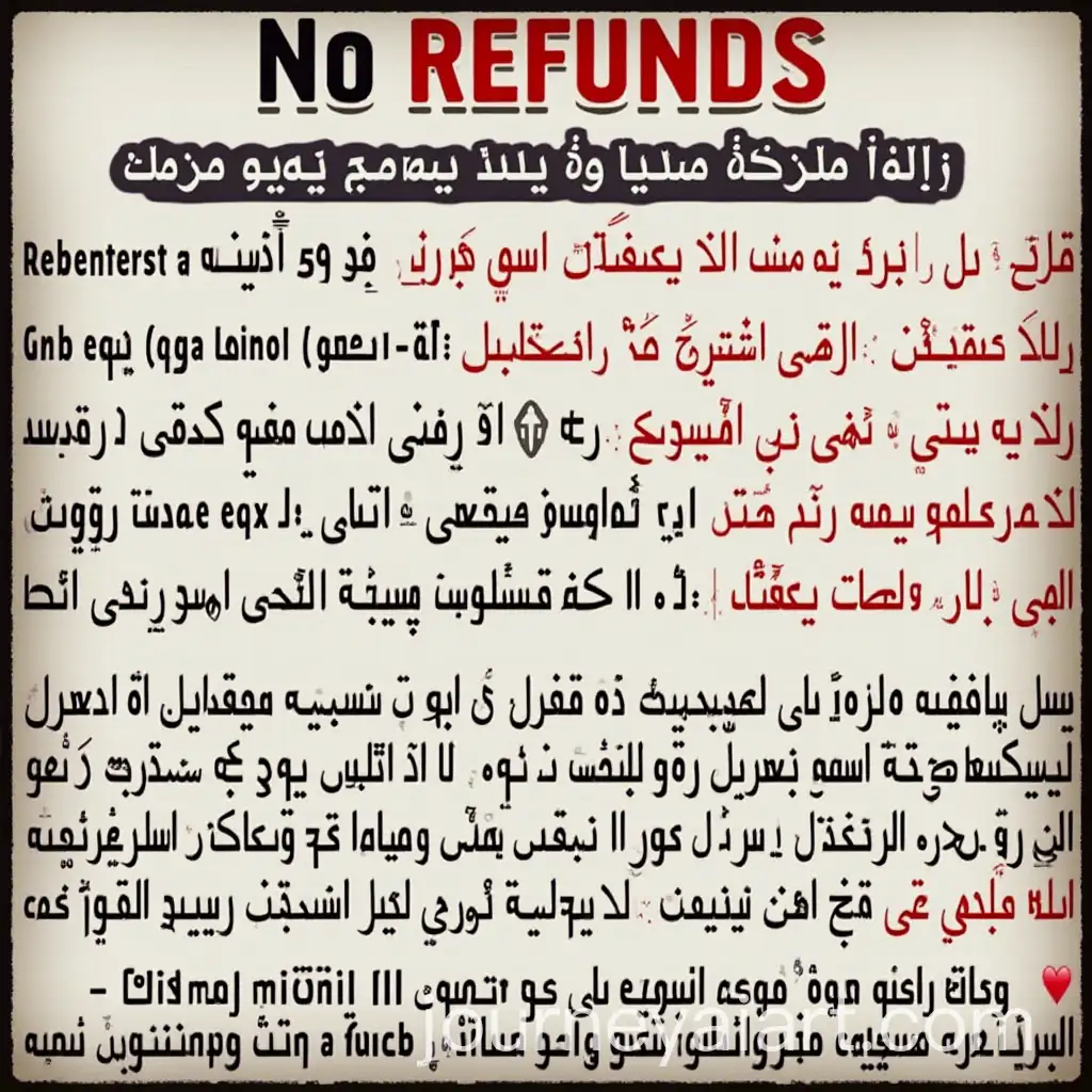 Bold-Text-Design-with-No-Refunds-in-Arabic-with-Blood-Splatter-Effect