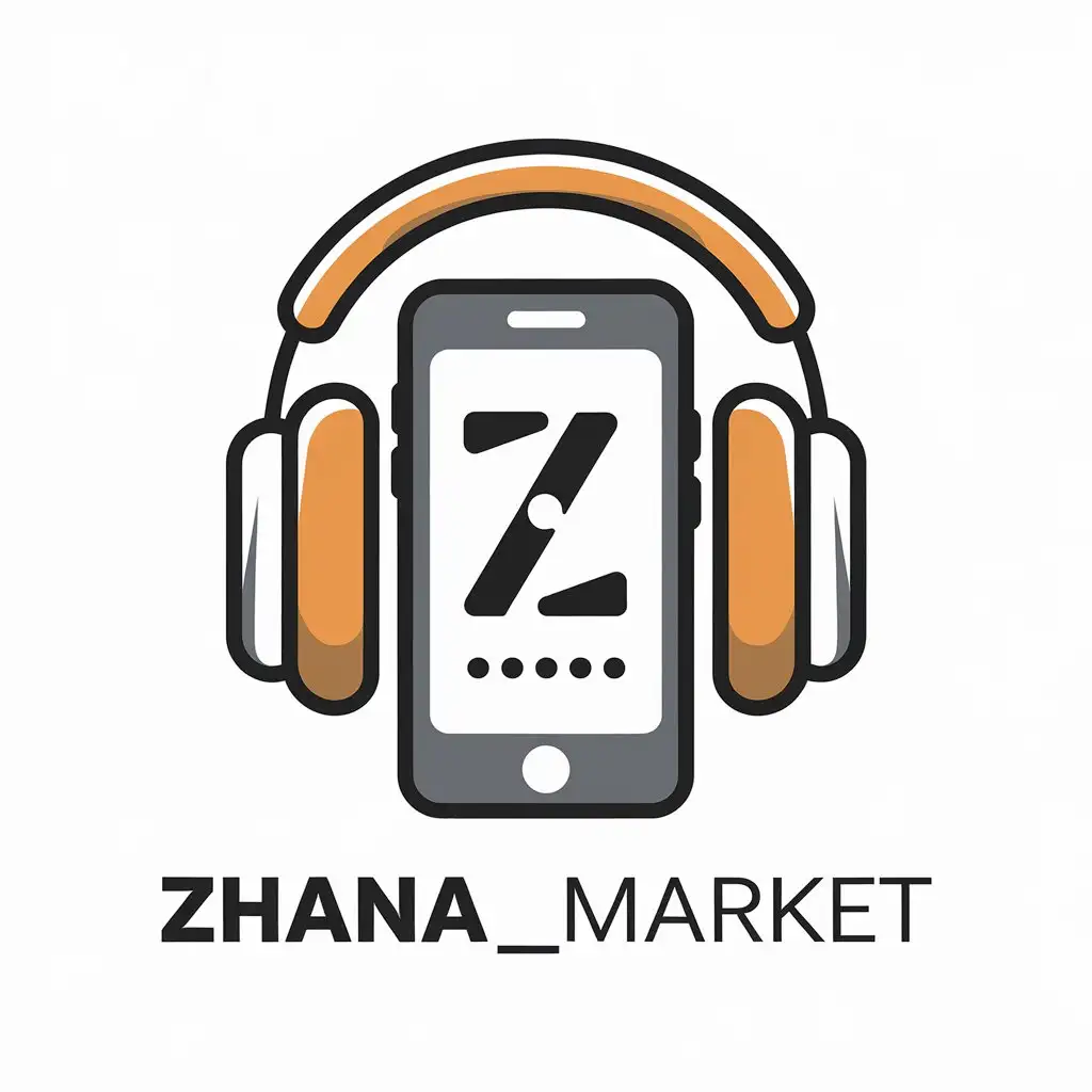 LOGO-Design-For-Zhana-Market-Modern-Vector-Design-with-Smartphone-and-Headphones