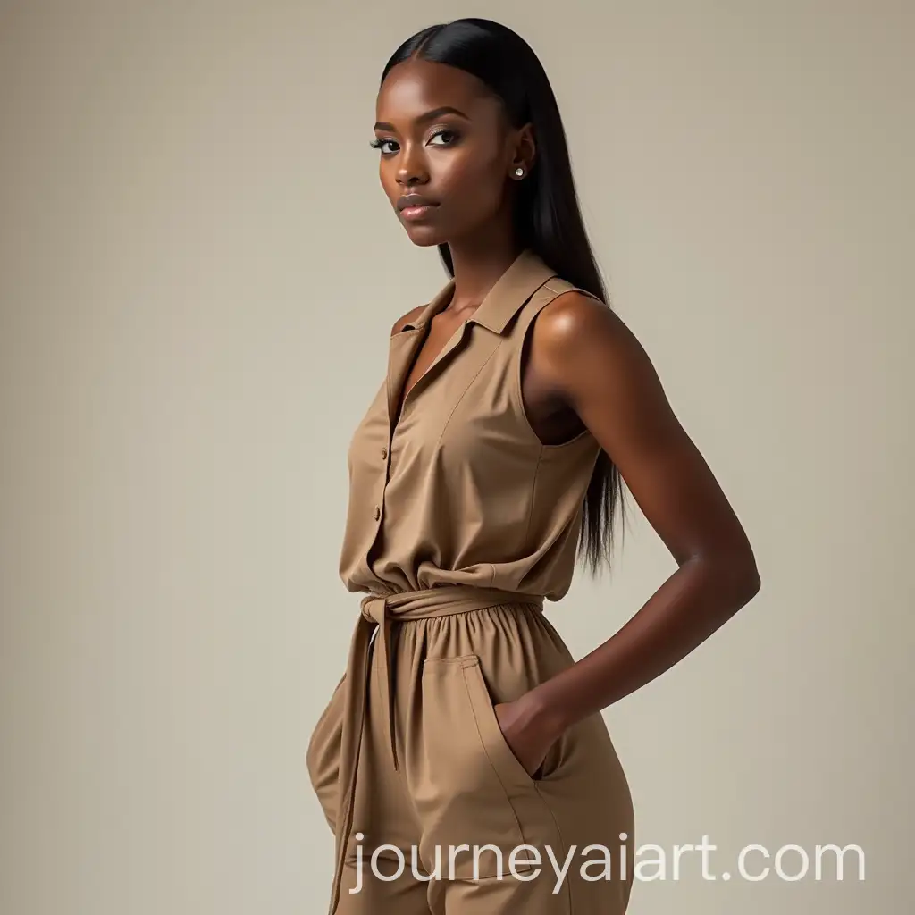 Confident-and-Elegant-Young-MixedRace-Woman-Posing-in-Fashion-Photoshoot