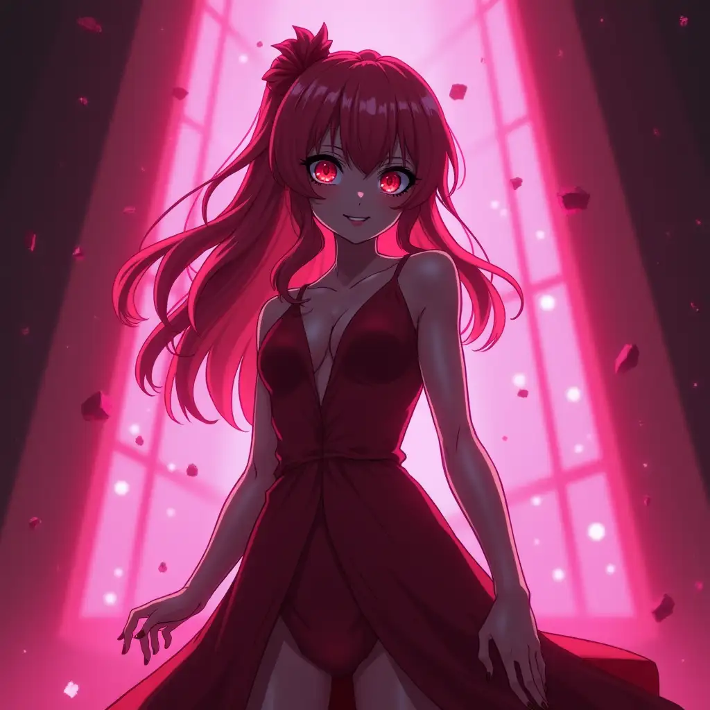 Beautiful-Anime-Girl-with-a-Dangerous-Pink-Aura