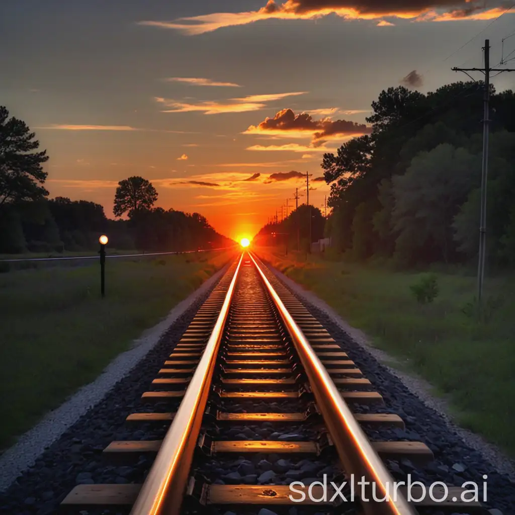 railroad sunset