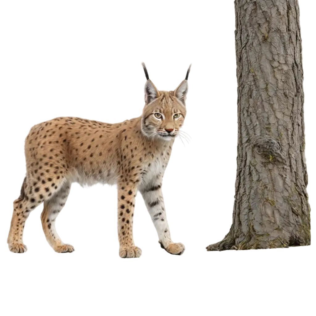 Lynx-Hiding-Behind-Tree-to-Stalk-Prey-HighQuality-PNG-Image-for-Nature-Enthusiasts