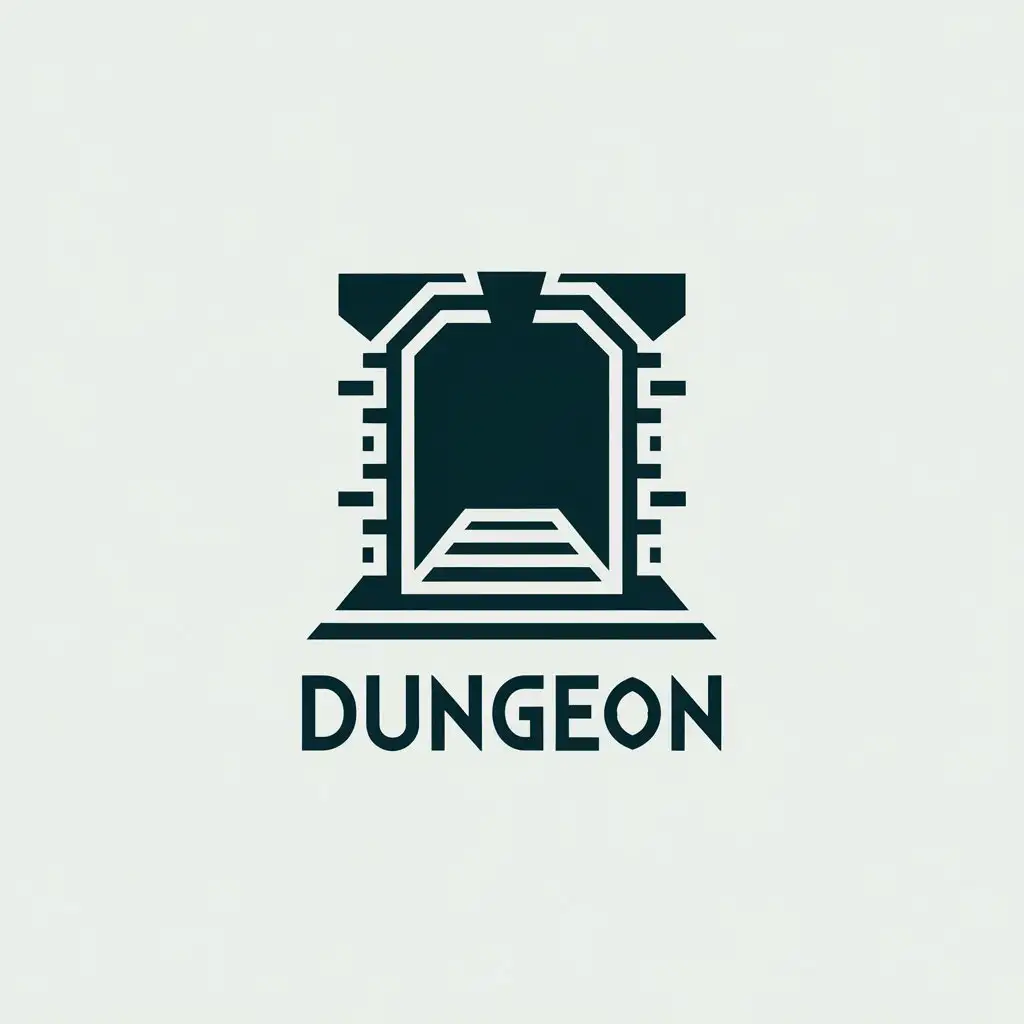 LOGO Design for Dungeon Minimalist Trading Card Dungeon Entrance in One Color