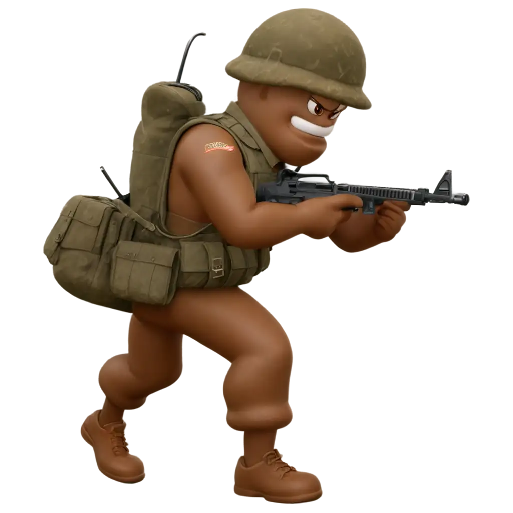 PNG-Image-PoopShaped-Soldier-Shooting-Rifle-Enhancing-Creativity-and-Humor