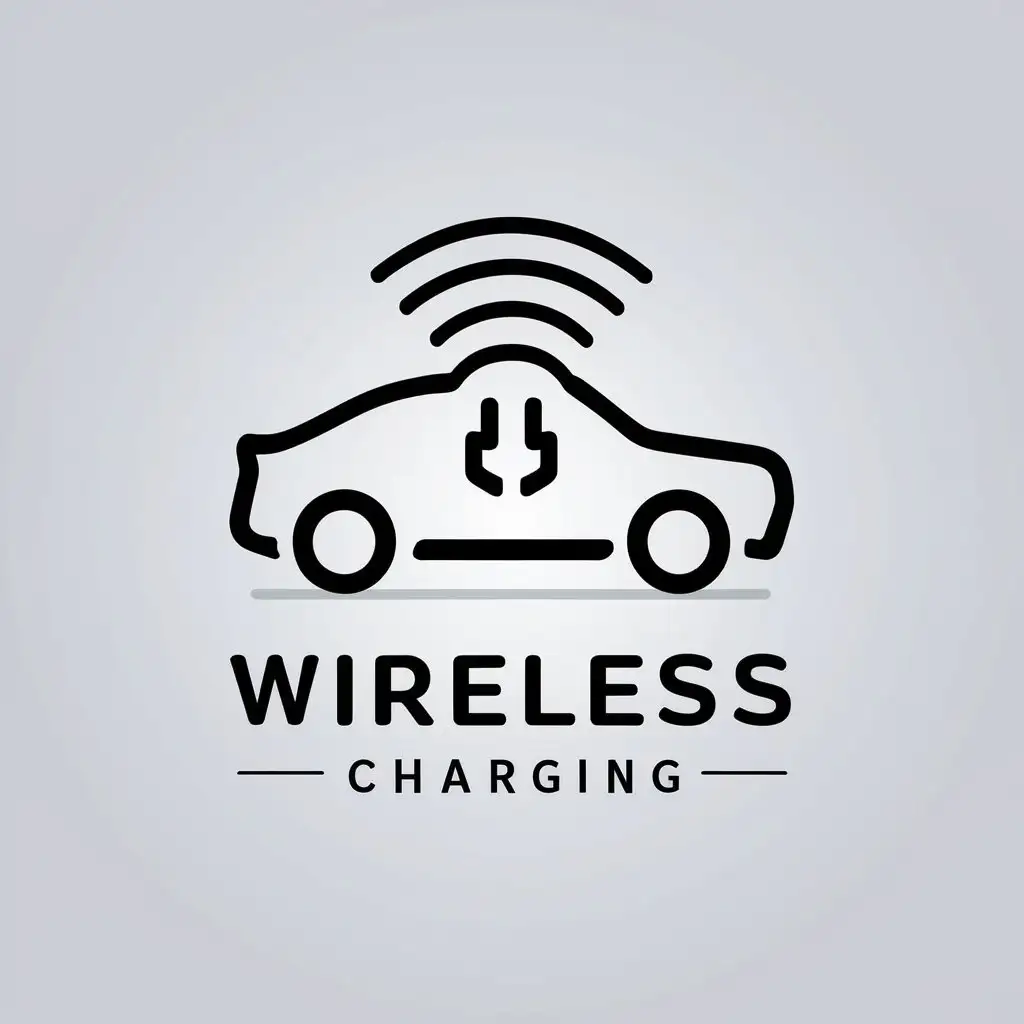 a vector logo design,with the text "wireless charging", main symbol:wireless charging car,Moderate,be used in Automotive industry,clear background