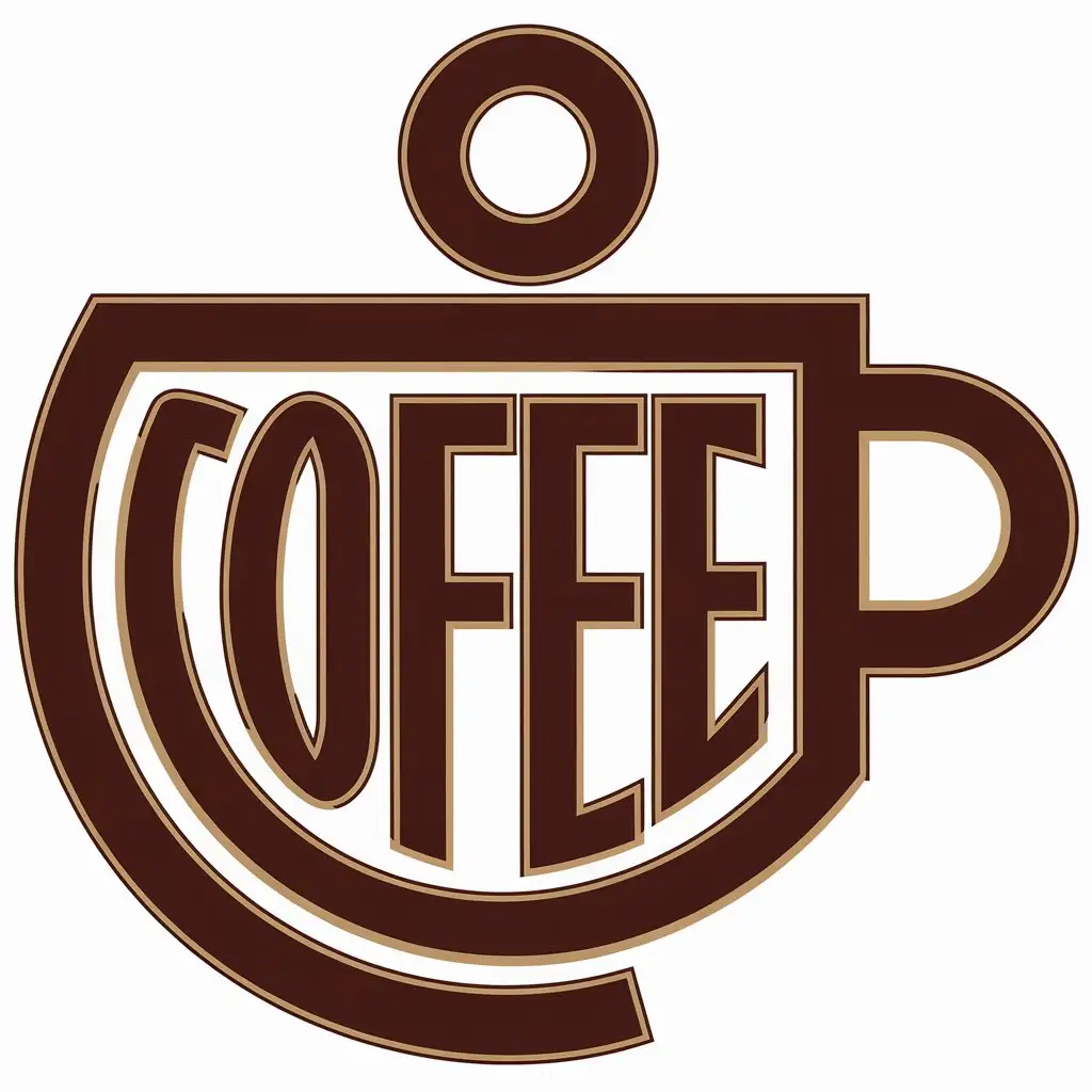 LOGO Design For Coffee Simple Cup Symbol on Clear Background