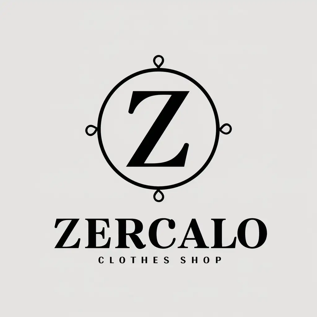 a vector logo design,with the text "Zercalo", main symbol:mirror, reflection, z,Moderate,be used in Clothes shop industry,clear background