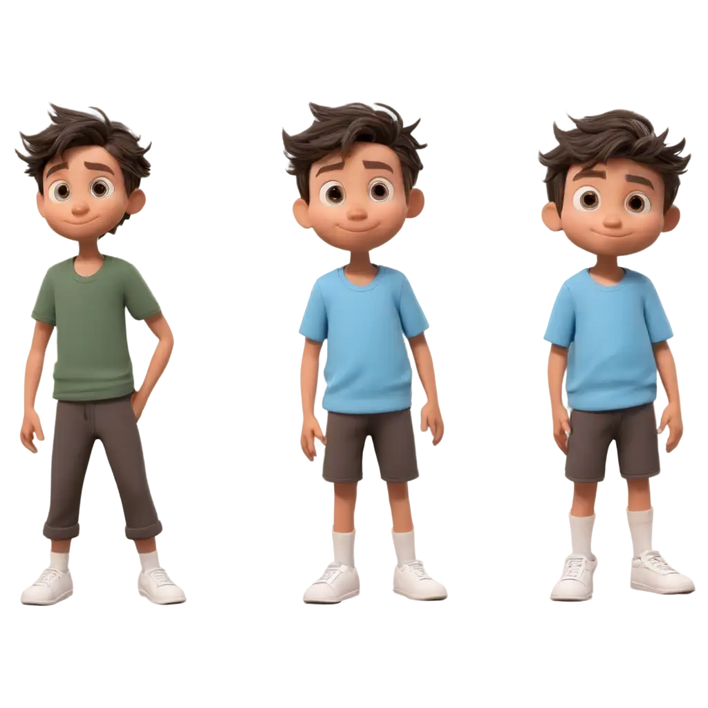 cartoon boy in different poses